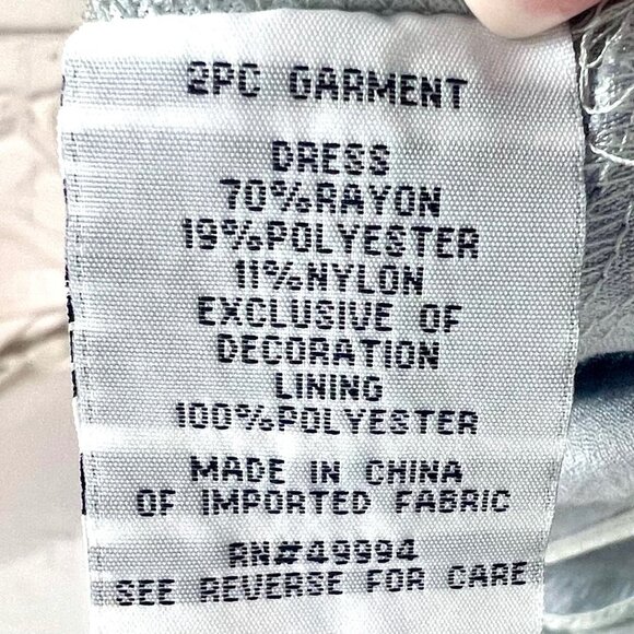 Davids Bridal Silver Tiered Ruffle Cocktail Dress 14 Mother of Bride - Picture 12 of 13